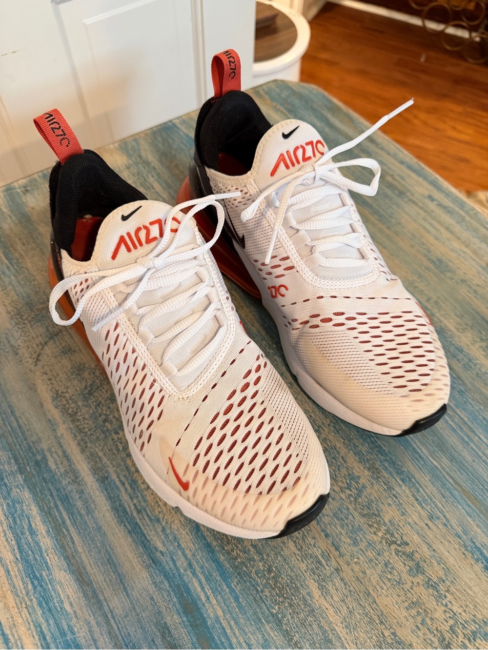 Nike White and Orange Women’s Sneakers